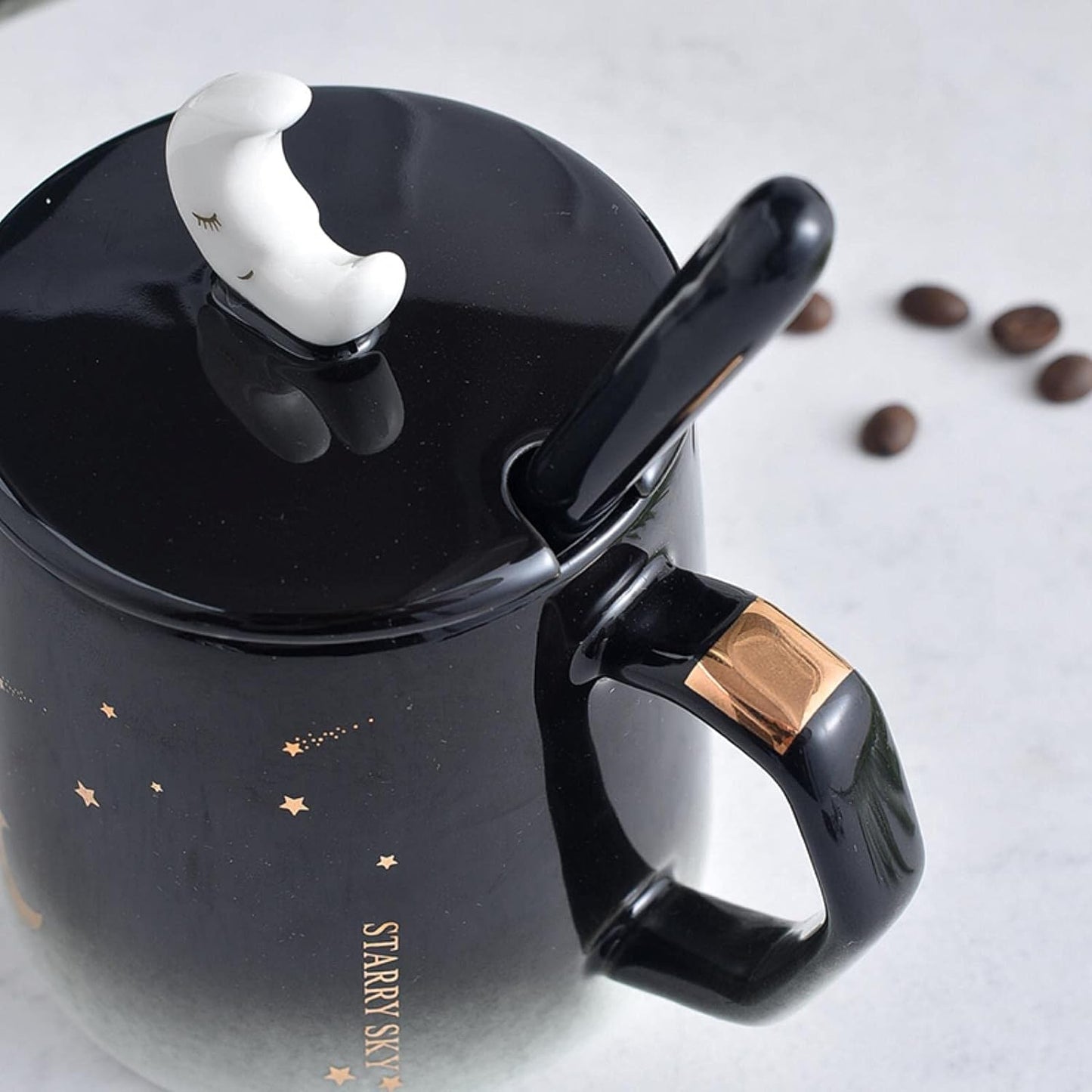 Mug - Starry Sky With Spoon - Wolf Moon