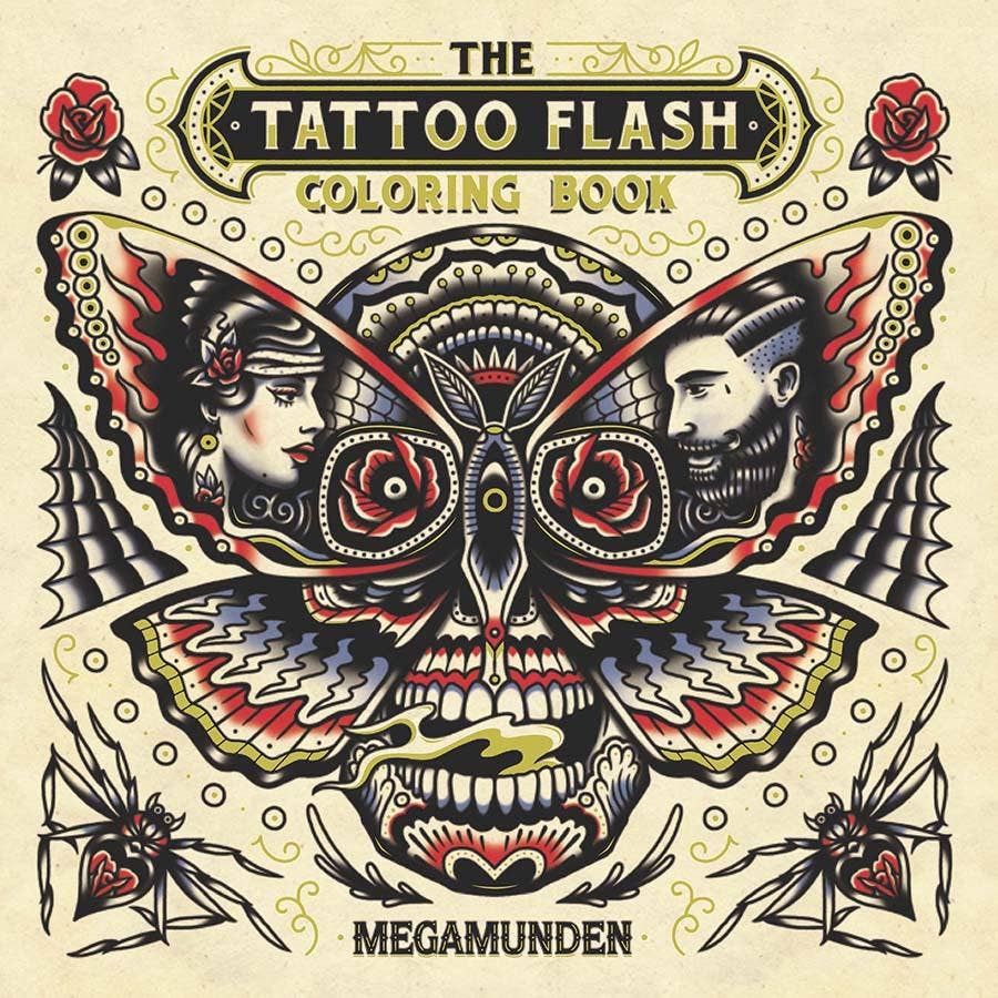 The Tattoo Flash Coloring Book - Wolf Moon