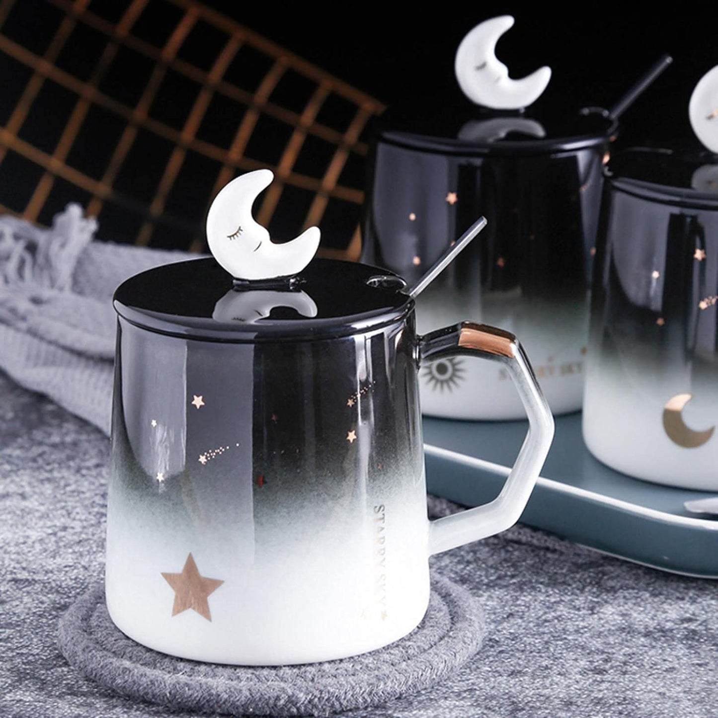 Mug - Starry Sky With Spoon - Wolf Moon