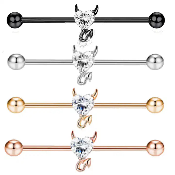 Industrial - Devil Heart (14g) (Stainless Steel)