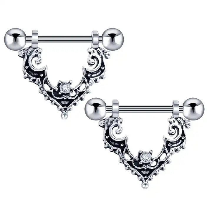 Nipple - Bat Ornament / Surgical Steel / 14g