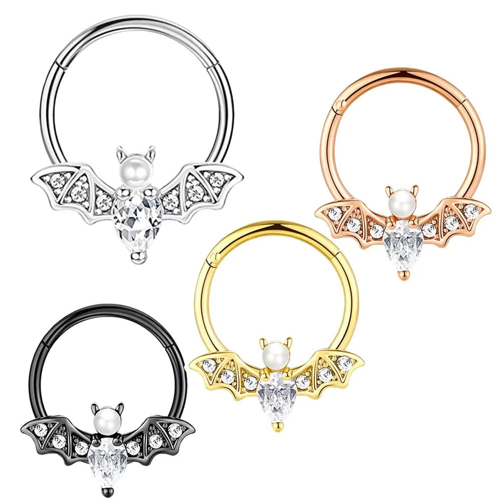Septum - Bat Clicker Pearl (16g) (Surgical Steel)