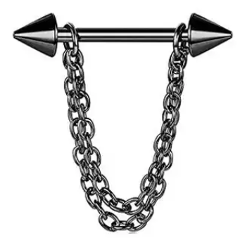 Nipple - Bar & Chain / Stainless Steel / 14g