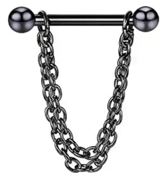 Nipple - Bar & Chain / Stainless Steel / 14g