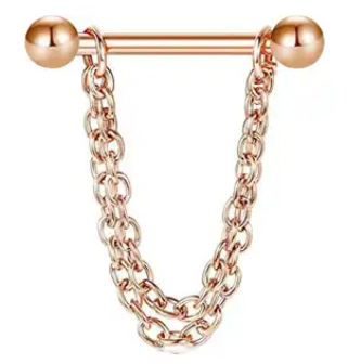 Nipple - Bar & Chain / Stainless Steel / 14g