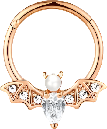 Septum - Bat Clicker Pearl (16g) (Surgical Steel)
