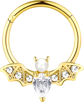 Septum - Bat Clicker Pearl (16g) (Surgical Steel)
