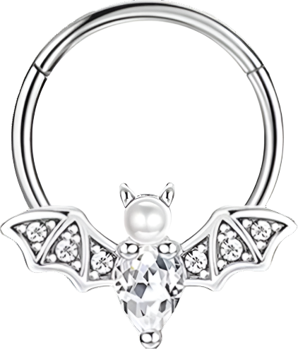 Septum - Bat Clicker Pearl (16g) (Surgical Steel)