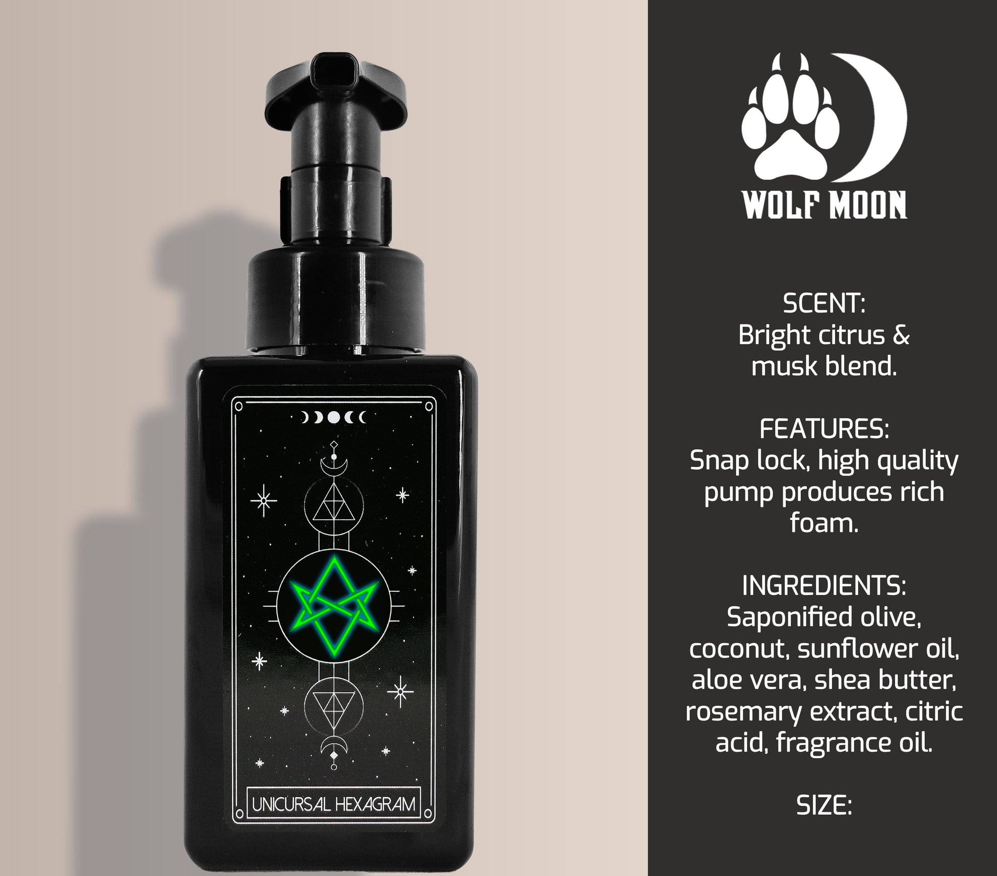Tarot Soap - Unicursal Hexagram - Wolf Moon