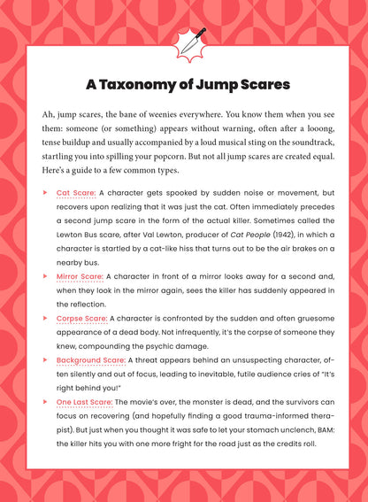 Book - Horror for Weenies