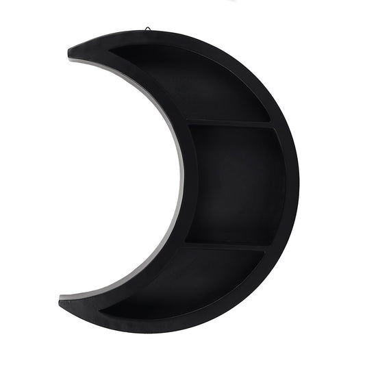 Crescent Moon Wooden Shelf - Wolf Moon