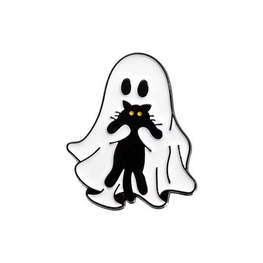 Pin - Ghost Holding Kitty - Wolf Moon