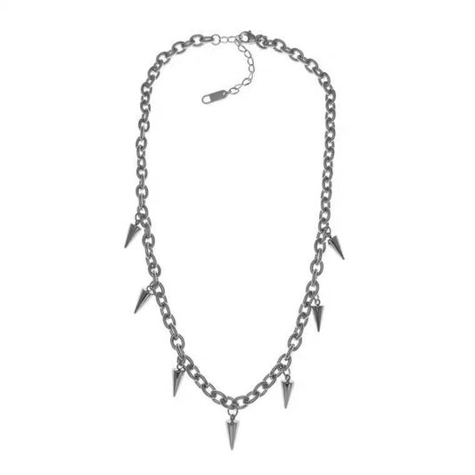 Necklace - Rivets (Stainless Steel) - Wolf Moon
