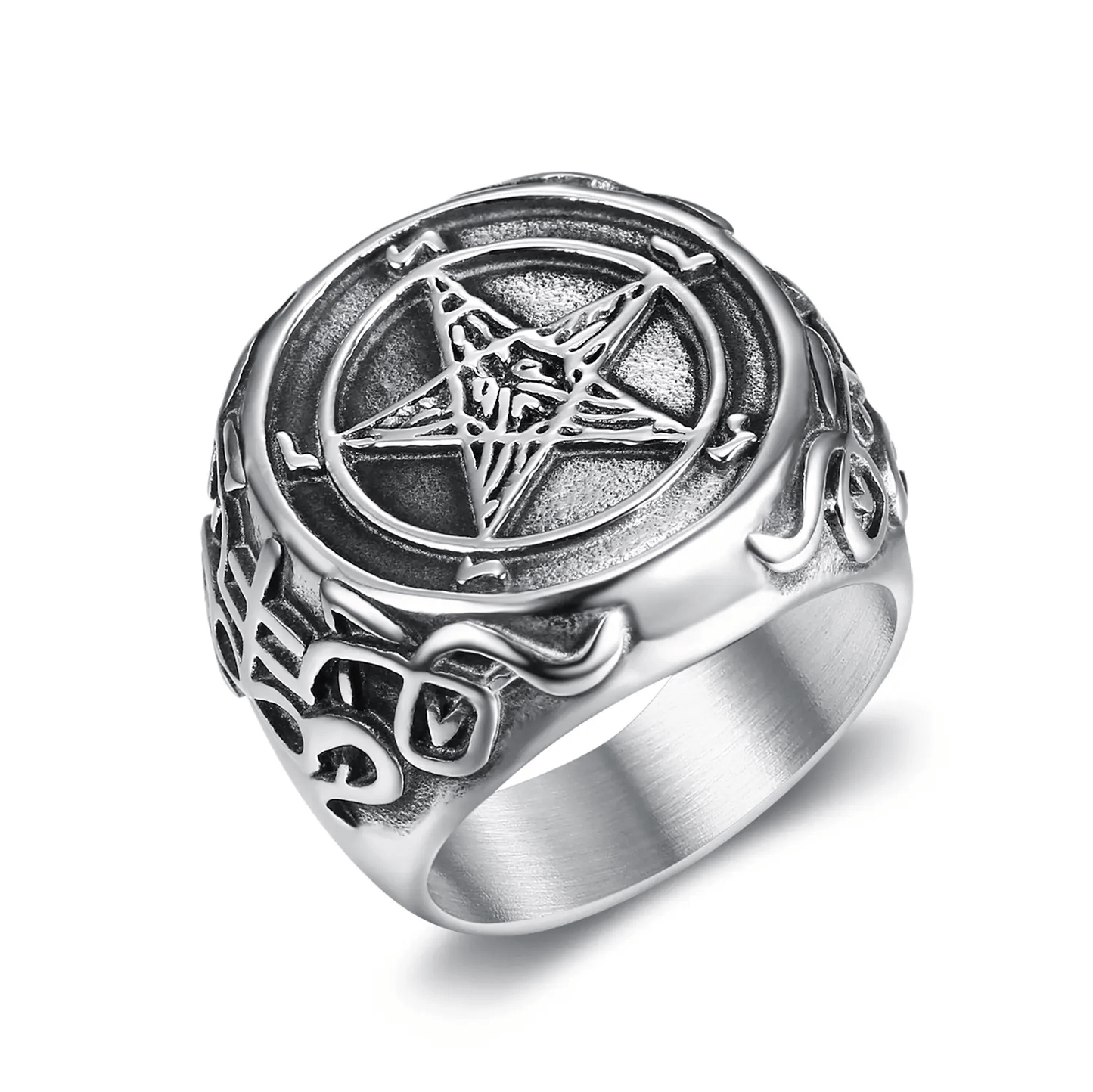 Ring - Baphomet Pentacle (Stainless Steel)