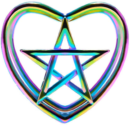 Plug - Pentagram Heart (Stainless Steel)