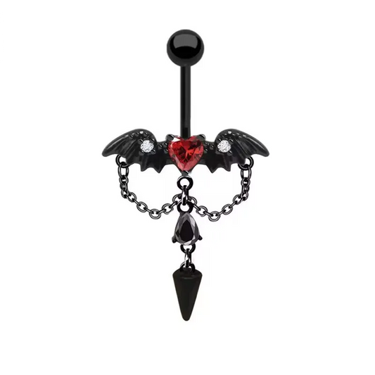 Naval - Gothic Heart & Wings (14g) (Surgical Steel)