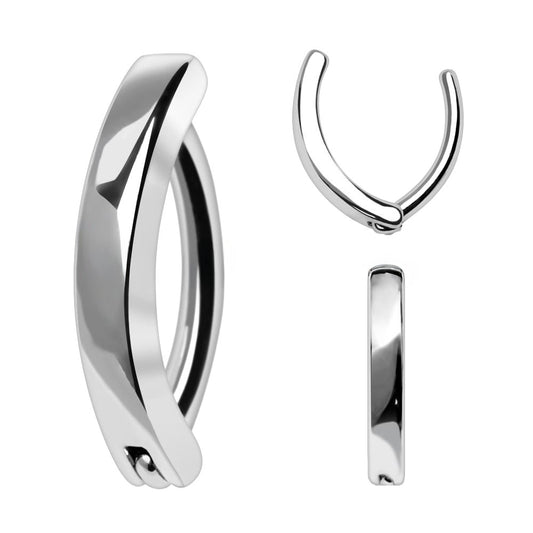 Naval - Hinged Hoop (316L Stainless Steel) - Wolf Moon