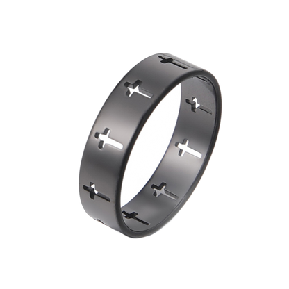 Ring - Cross Band (Stainless Steel)
