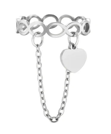 Ring - Heart Chain (Stainless Steel)