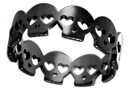 Ring - Skulls (Stainless Steel) (Black)